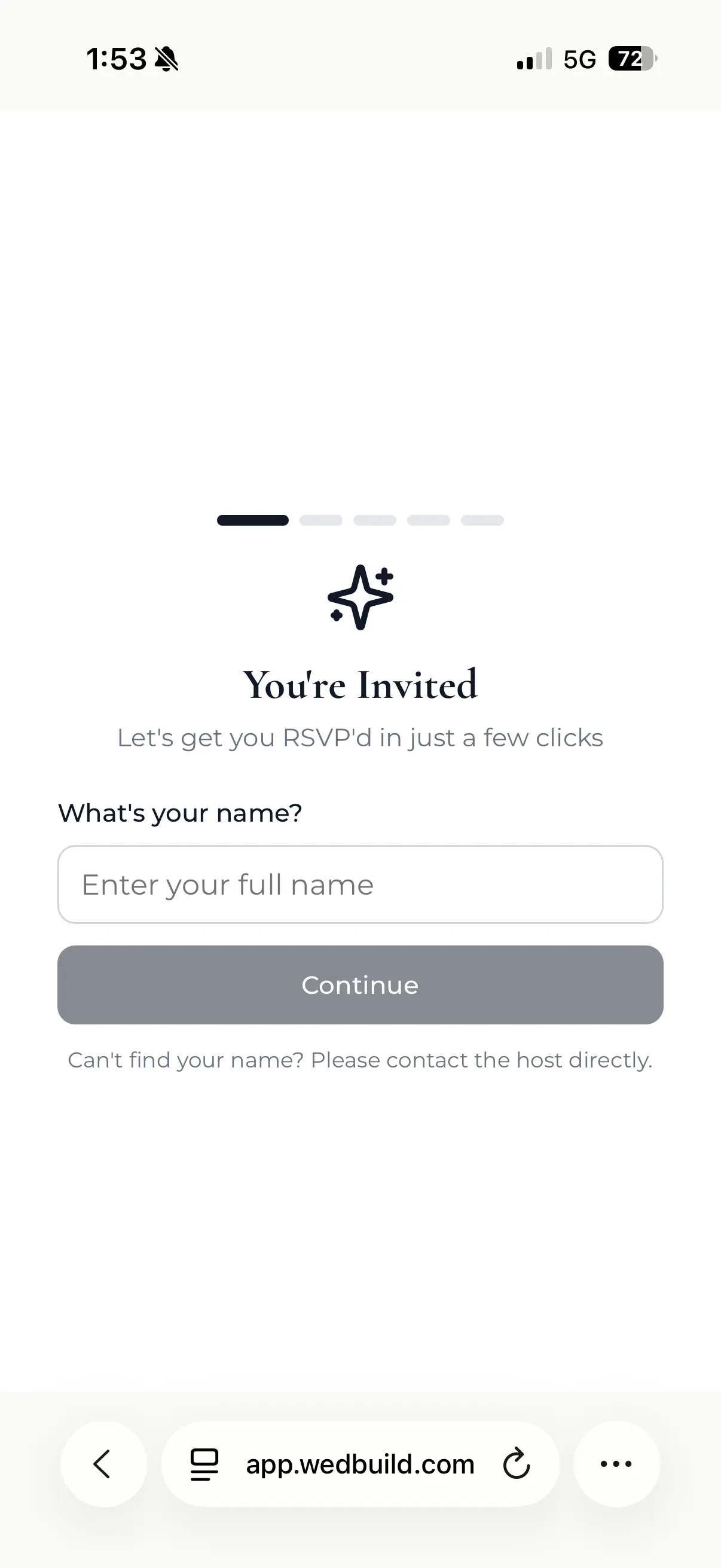 RSVPs & Forms shown on a phone in WedBuild