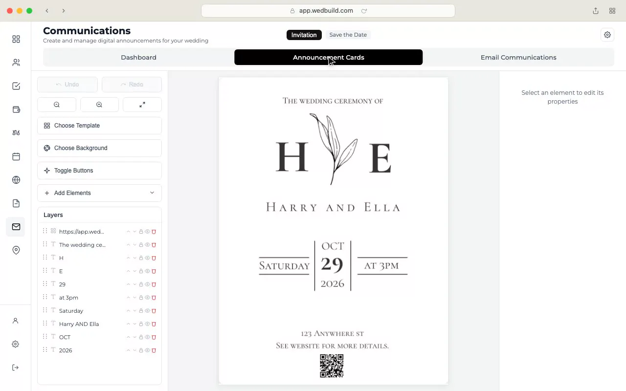 Invites & Announcements preview