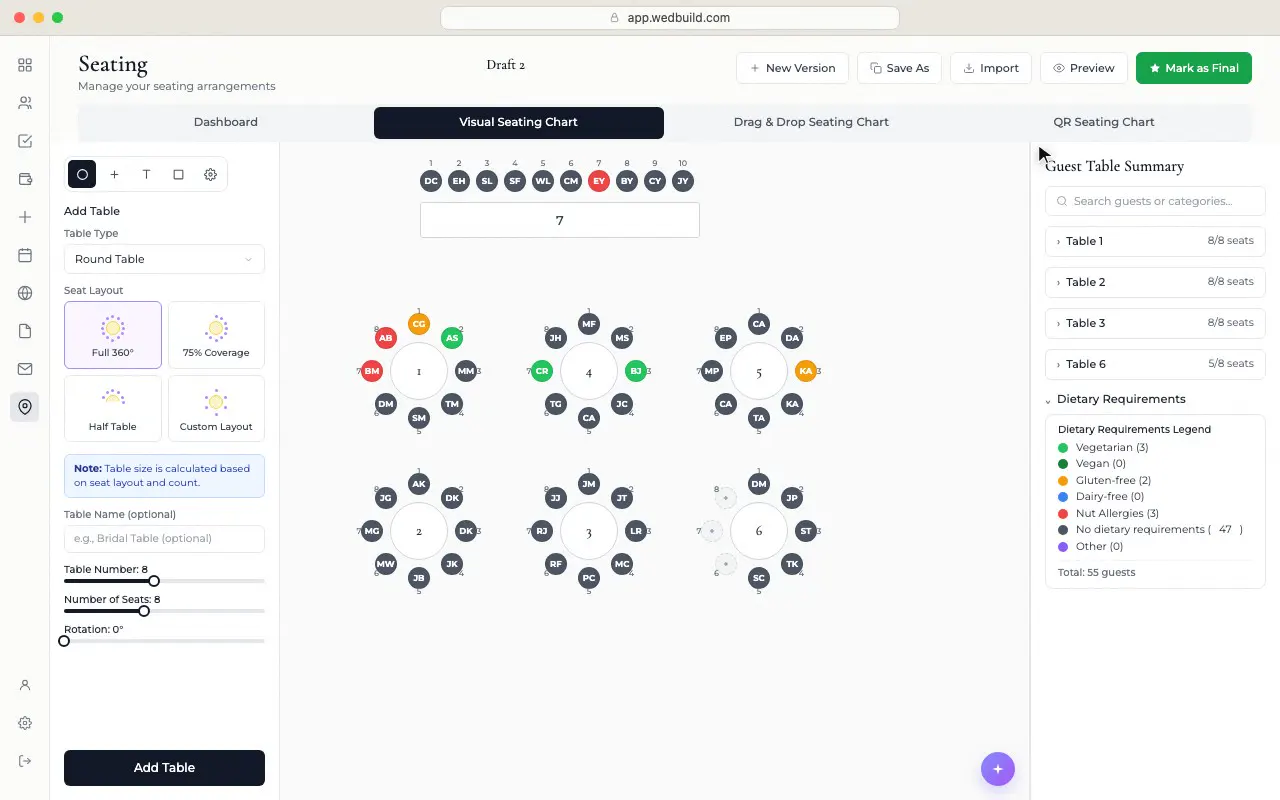 Seating Charts preview